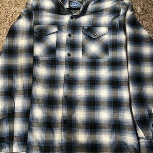 DIXXON Blue and Black Plaid Dress Shirt